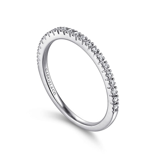 14K White Gold Prong Set Diamond Wedding Band