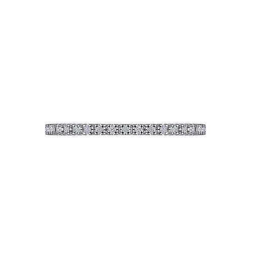 14K White Gold Prong Set Diamond Wedding Band