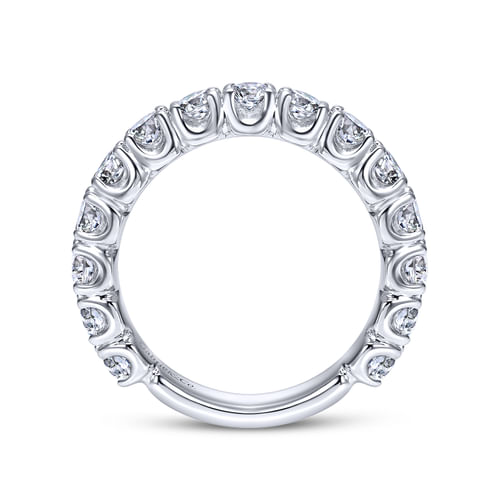 14K White Gold Prong Set Diamond Wedding Band