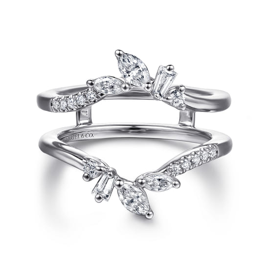 14K White Gold Prong Set Fancy Diamond Ring Enhancer 14K White Gold Prong Set Fancy Diamond Ring Enhancer