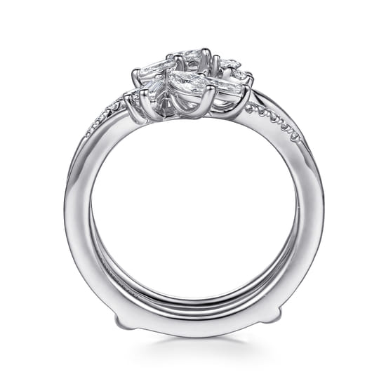 14K White Gold Prong Set Fancy Diamond Ring Enhancer angle 2 14K White Gold Prong Set Fancy Diamond Ring Enhancer angle 2