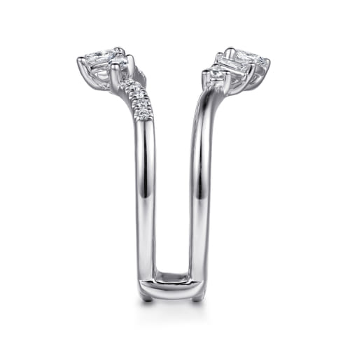 14K White Gold Prong Set Fancy Diamond Ring Enhancer