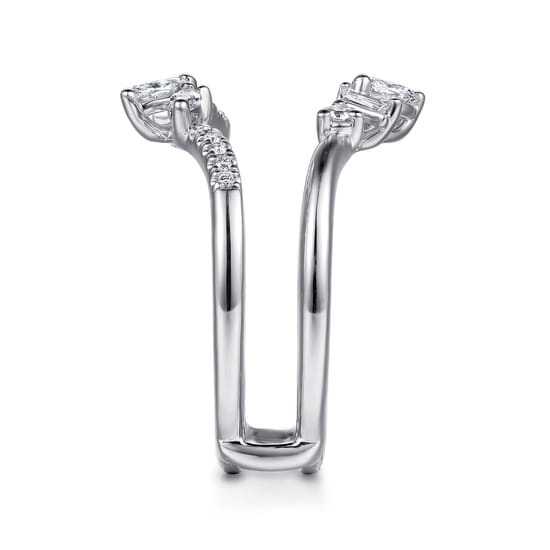14K White Gold Prong Set Fancy Diamond Ring Enhancer angle 4 14K White Gold Prong Set Fancy Diamond Ring Enhancer angle 4