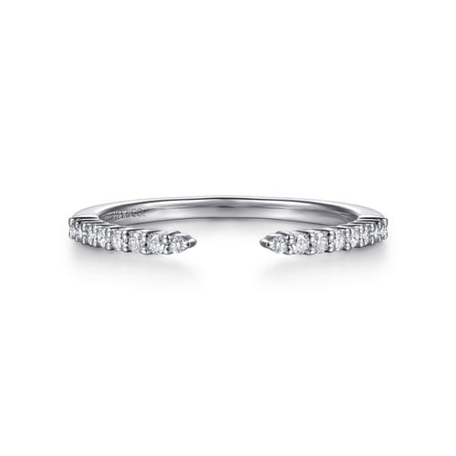 14K White Gold Prong Setting Open Diamond Anniversary Band