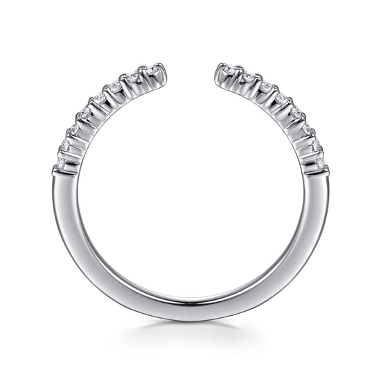 14K White Gold Prong Setting Open Diamond Anniversary Band angle 2