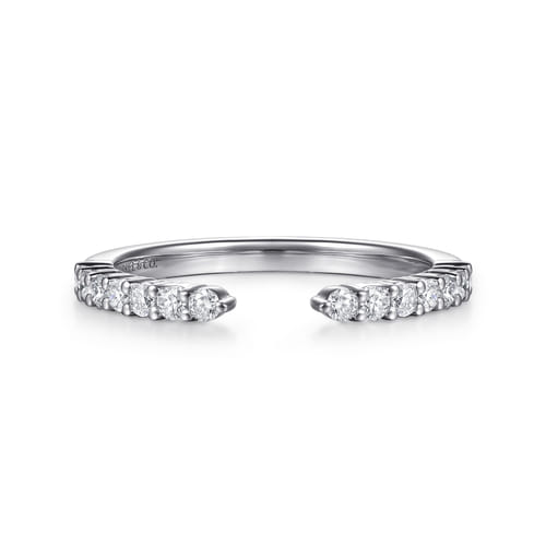14K White Gold Prong Setting Open Diamond Anniversary Band