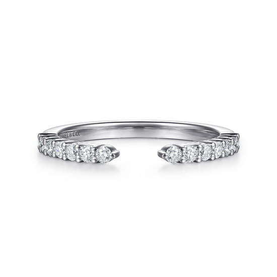 14K White Gold Prong Setting Open Diamond Anniversary Band