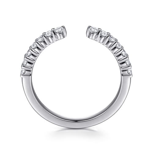 14K White Gold Prong Setting Open Diamond Anniversary Band