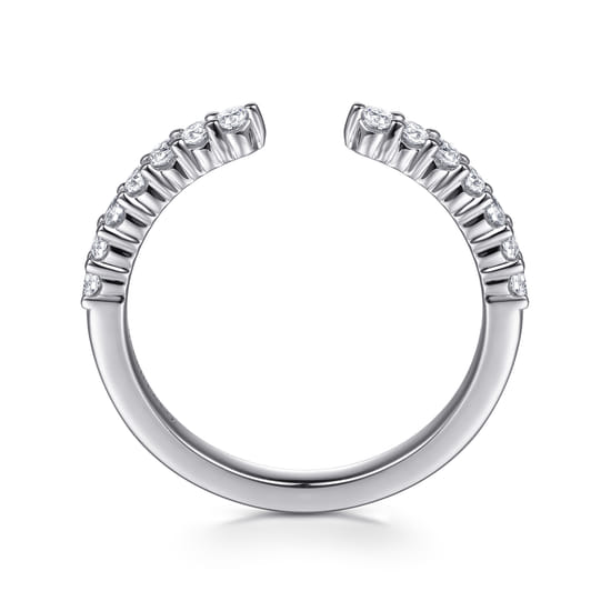 14K White Gold Prong Setting Open Diamond Anniversary Band angle 2