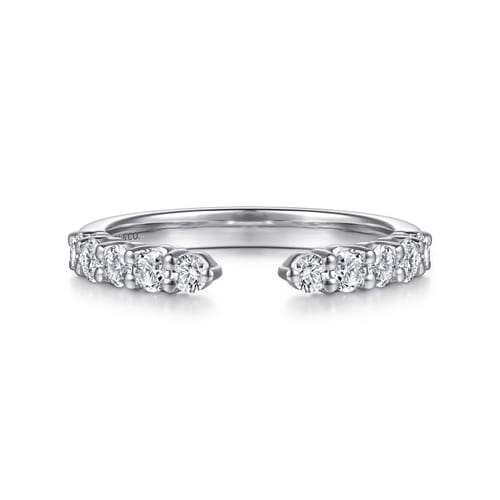 14K White Gold Prong Setting Open Diamond Anniversary Band
