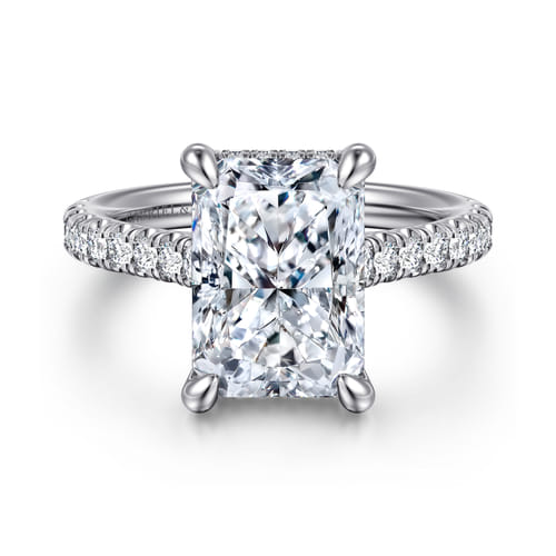 14K White Gold Radiant Cut Diamond Engagement Ring