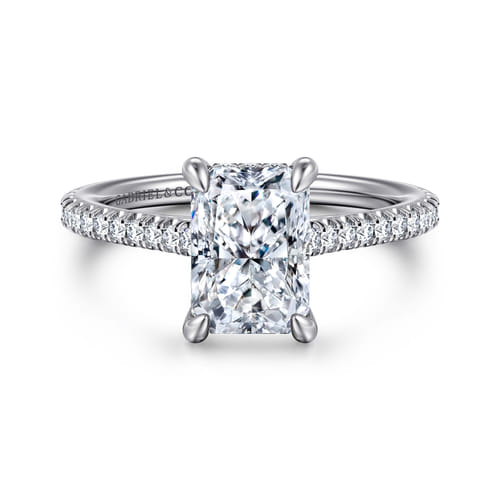 14K White Gold Radiant Cut Diamond Engagement Ring
