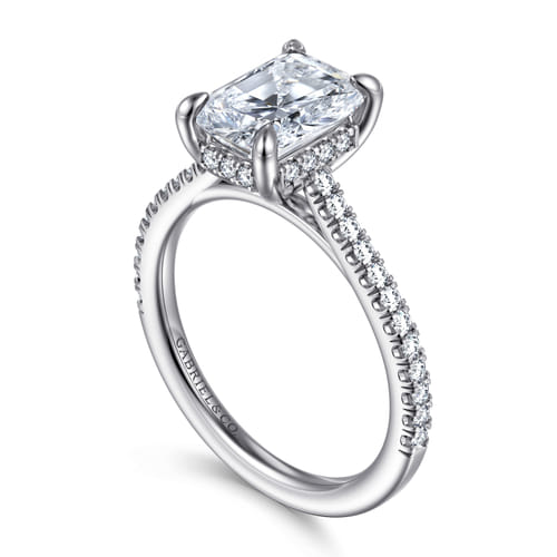 14K White Gold Radiant Cut Diamond Engagement Ring