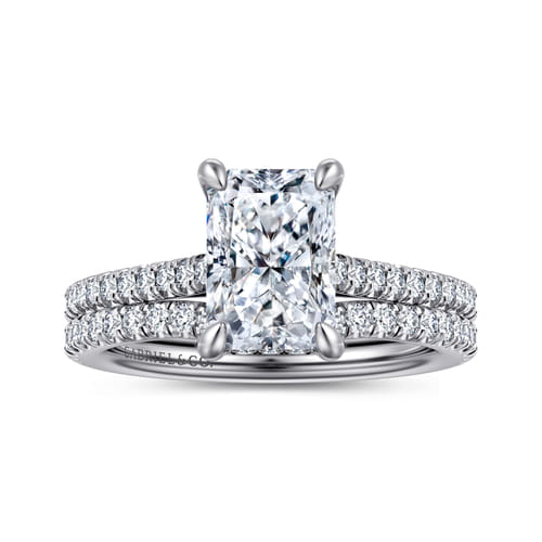 14K White Gold Radiant Cut Diamond Engagement Ring
