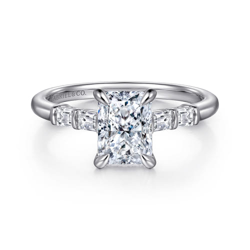 14K White Gold Radiant Cut Diamond Engagement Ring