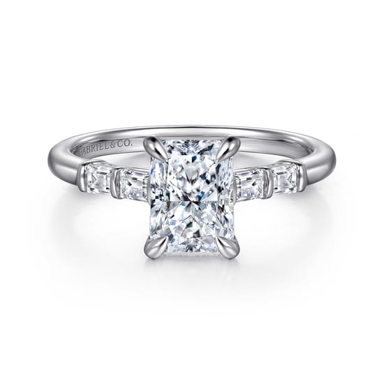 14K White Gold Radiant Cut Diamond Engagement Ring