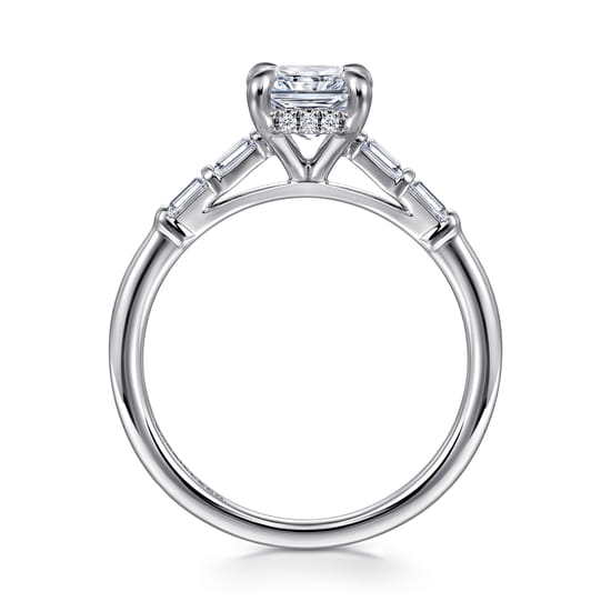 14K White Gold Radiant Cut Diamond Engagement Ring angle 2