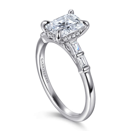 14K White Gold Radiant Cut Diamond Engagement Ring