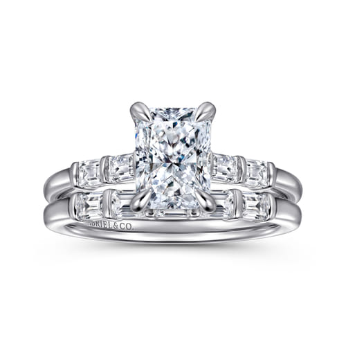 14K White Gold Radiant Cut Diamond Engagement Ring