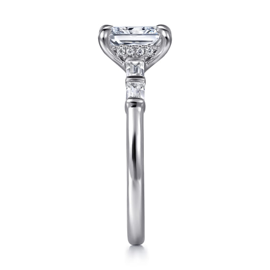 14K White Gold Radiant Cut Diamond Engagement Ring angle 5