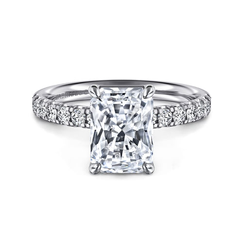 14K White Gold Radiant Cut Diamond Engagement Ring