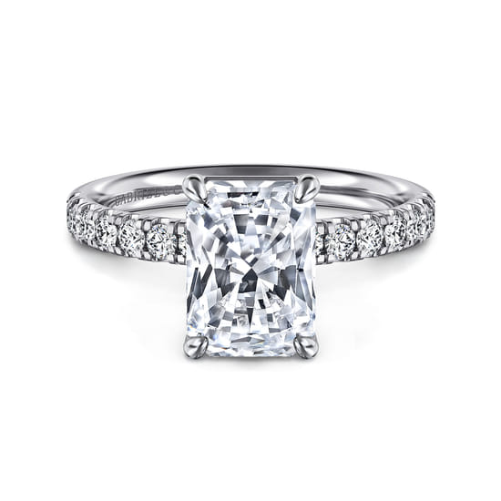 14K White Gold Radiant Cut Diamond Engagement Ring