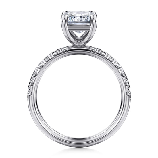 14K White Gold Radiant Cut Diamond Engagement Ring angle 2
