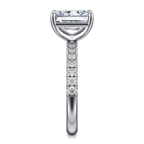 14K White Gold Radiant Cut Diamond Engagement Ring