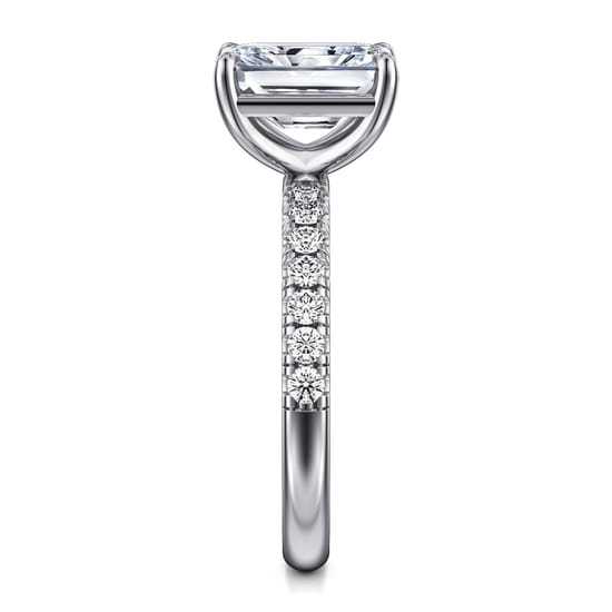 14K White Gold Radiant Cut Diamond Engagement Ring angle 5