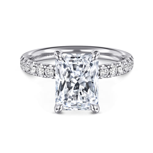 14K White Gold Radiant Cut Diamond Engagement Ring
