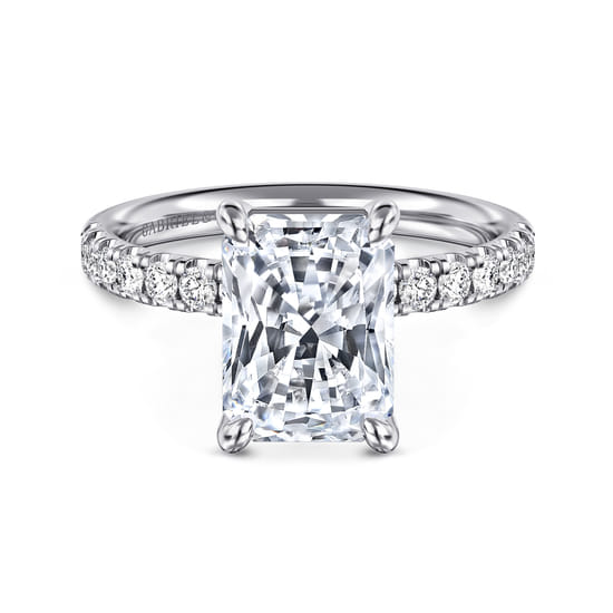 14K White Gold Radiant Cut Diamond Engagement Ring