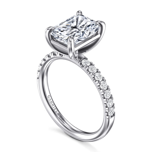 14K White Gold Radiant Cut Diamond Engagement Ring