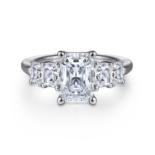 14K White Gold Radiant Cut Diamond Engagement Ring
