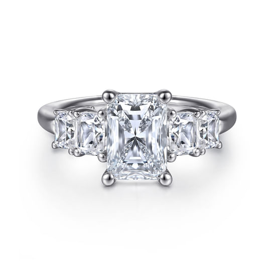 Gabriel - 14K White Gold Radiant Cut Diamond Engagement Ring