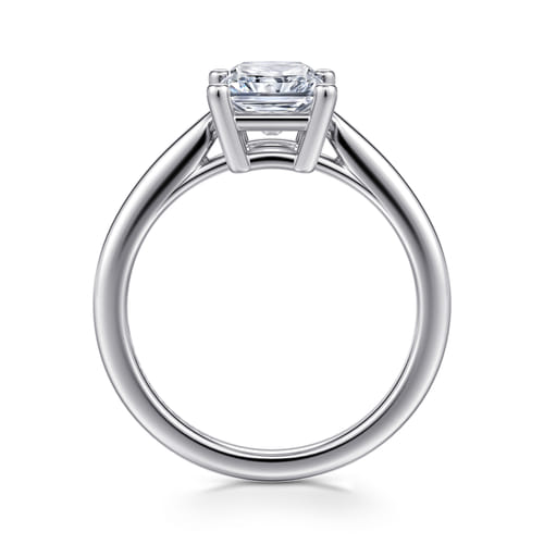 14K White Gold Radiant Cut Solitaire Diamond Engagement Ring