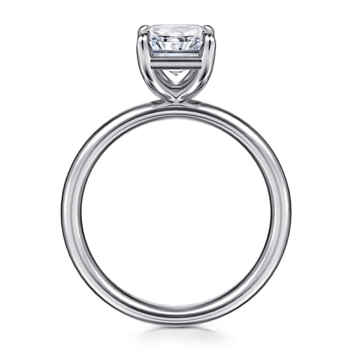 14K White Gold Radiant Cut Solitaire Diamond Engagement Ring
