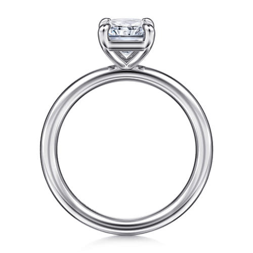 14K White Gold Radiant Cut Solitaire Engagement Ring