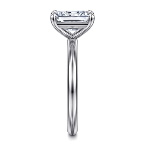 14K White Gold Radiant Cut Solitaire Engagement Ring