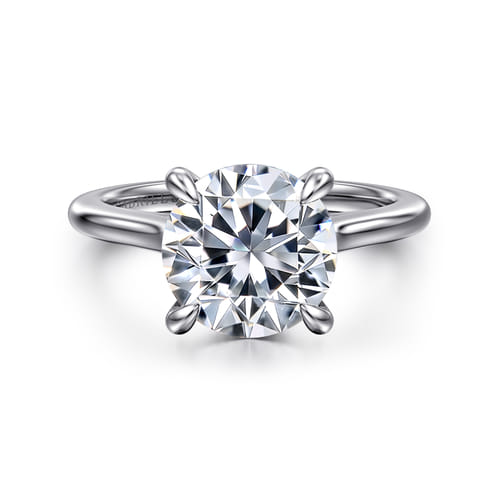 14K White Gold Round  Diamond Engagement Ring