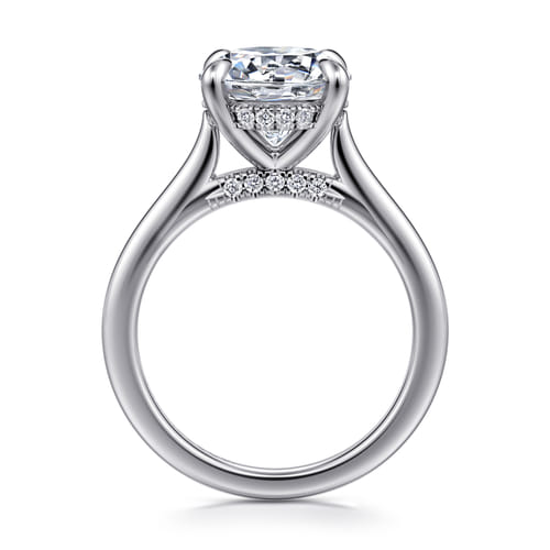 14K White Gold Round  Diamond Engagement Ring