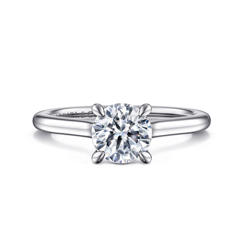 14K White Gold Round  Diamond Engagement Ring