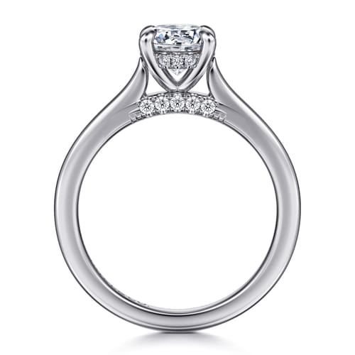 14K White Gold Round  Diamond Engagement Ring