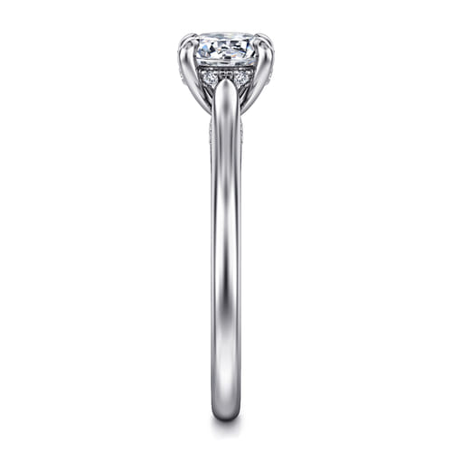 14K White Gold Round  Diamond Engagement Ring