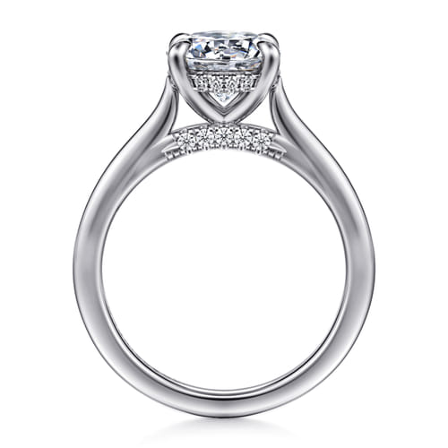 14K White Gold Round  Diamond Engagement Ring