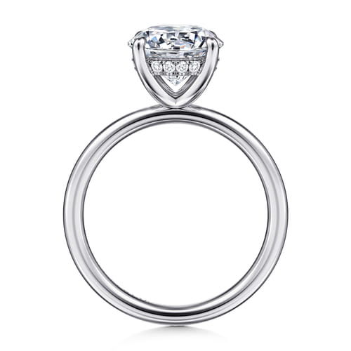 14K White Gold Round  Diamond Engagement Ring