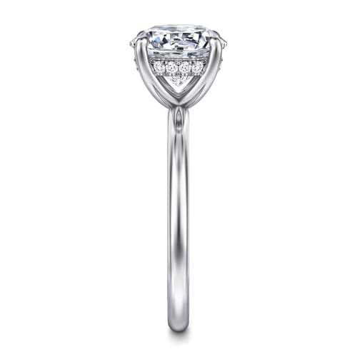 14K White Gold Round  Diamond Engagement Ring