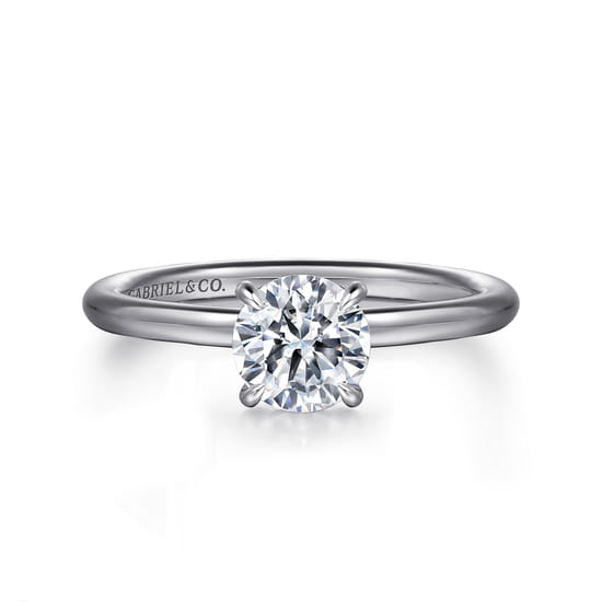 Gabriel - 14K White Gold Round  Diamond Engagement Ring