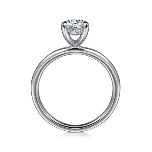 14K White Gold Round  Diamond Engagement Ring