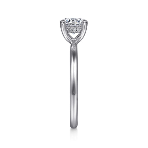 14K White Gold Round  Diamond Engagement Ring