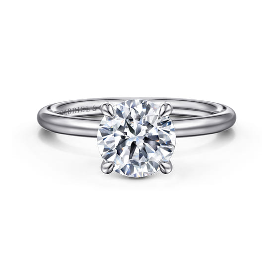 Gabriel - 14K White Gold Round  Diamond Engagement Ring